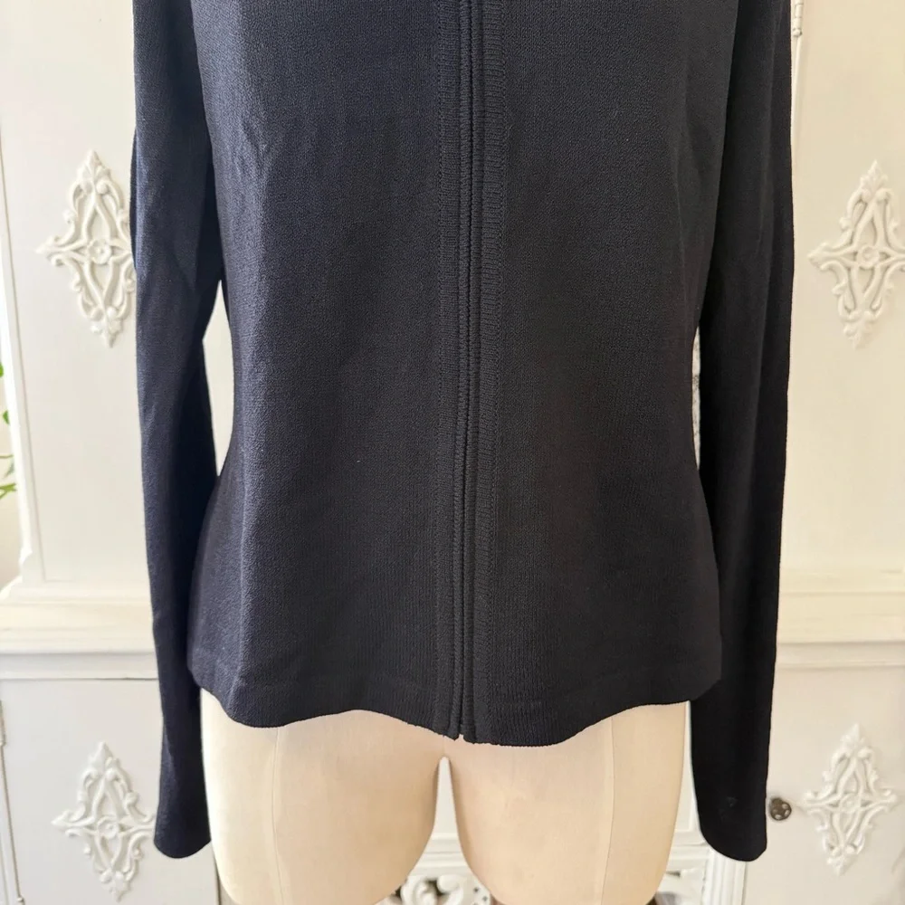 St.John Sport Black Knit Full Zip Jacket - Picture 4 of 11